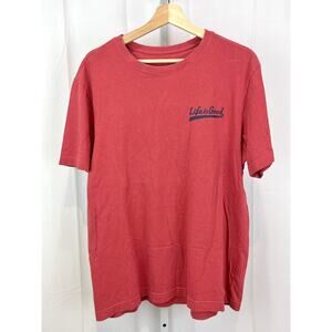 LIFE IS GOOD Mens Size M Short Sleeve Crusher T Shirt Spellout Logo Red